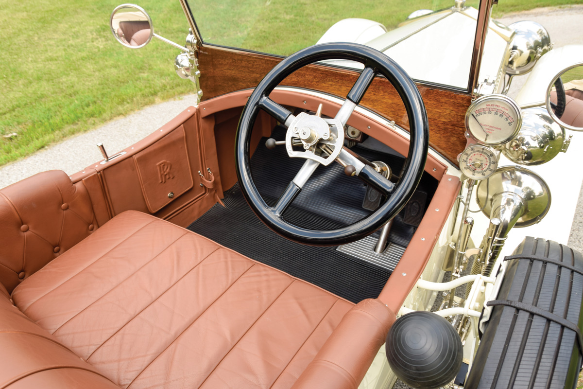 Interior of 1913 Rolls-Royce 40/50 HP Silver Ghost Sports Tourer by Barker offered at RM Sotheby’s Hershey live auction 2019